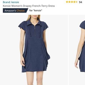 Kensie Drapey French-Terry Dress